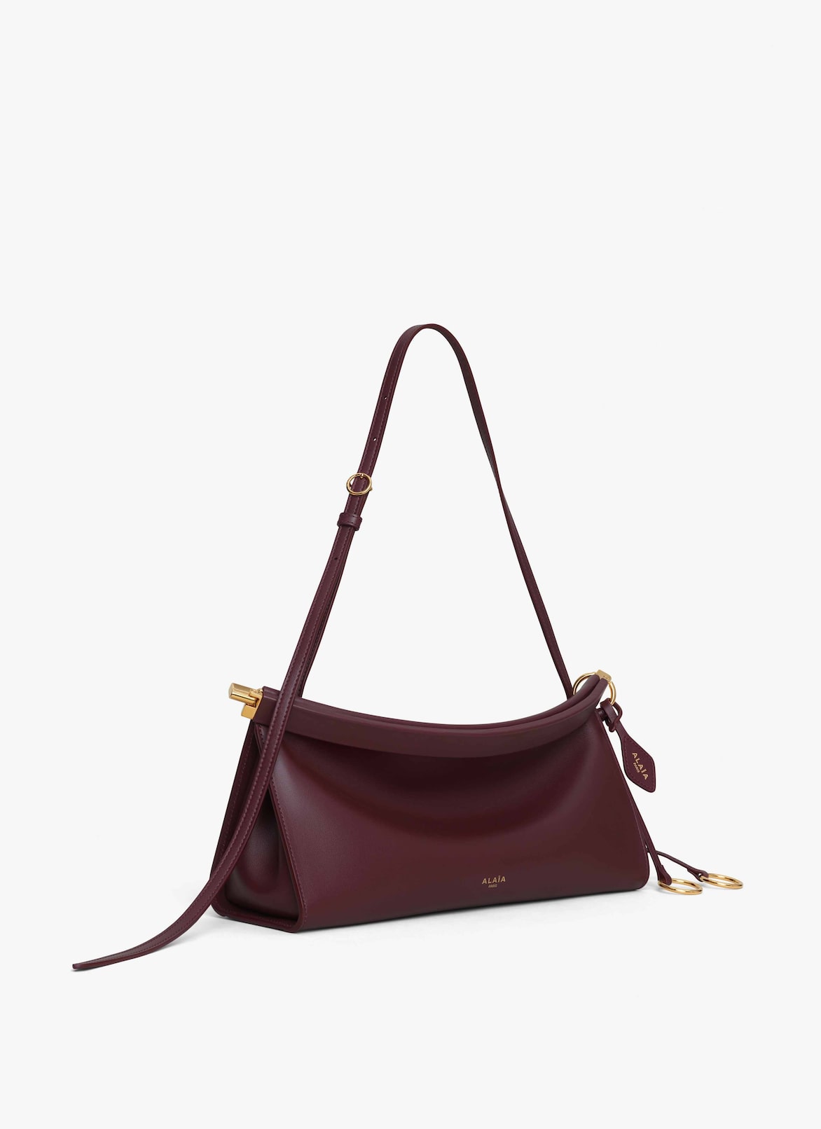 LE CLICK EAST WEST MEDIUM BAG IN LEATHER ALAÏA GARNET RED LE CLICK EAST WEST MEDIUM BAG IN LEATHER